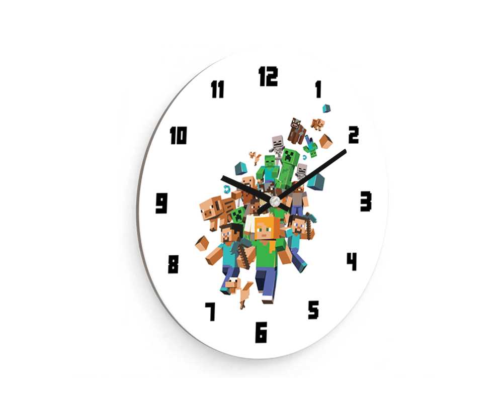 Zegar dla dzieci ścienny Happy Hour Minecraft 6