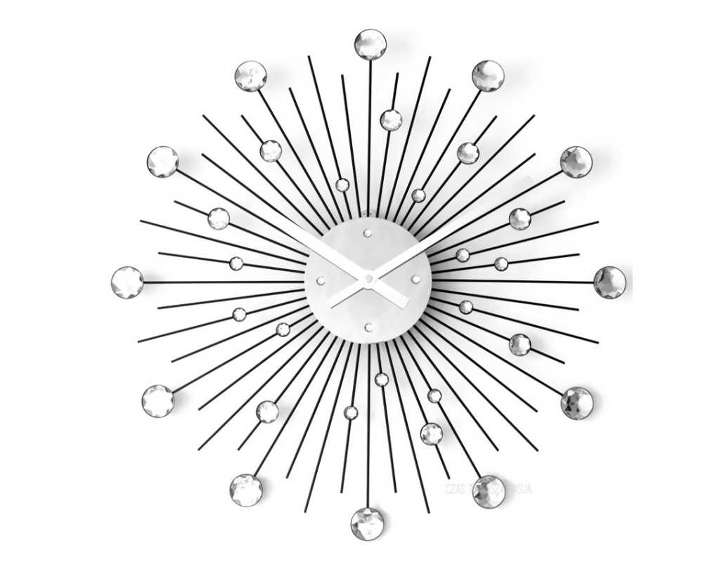 Zegar ścienny Crystal - DIamond - Nowoczesny zegar ścienny Nextgeneration DIAMOND 905 bs z efektem lustra
