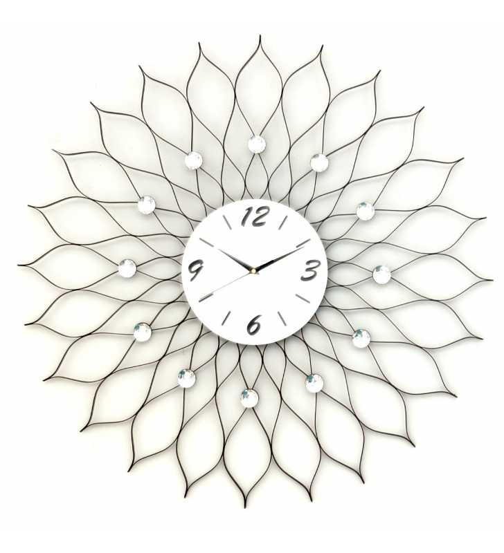 Zegar ścienny Crystal - DIamond - Nowoczesny zegar ścienny Diamond 9122 77 cm czarny cyfry