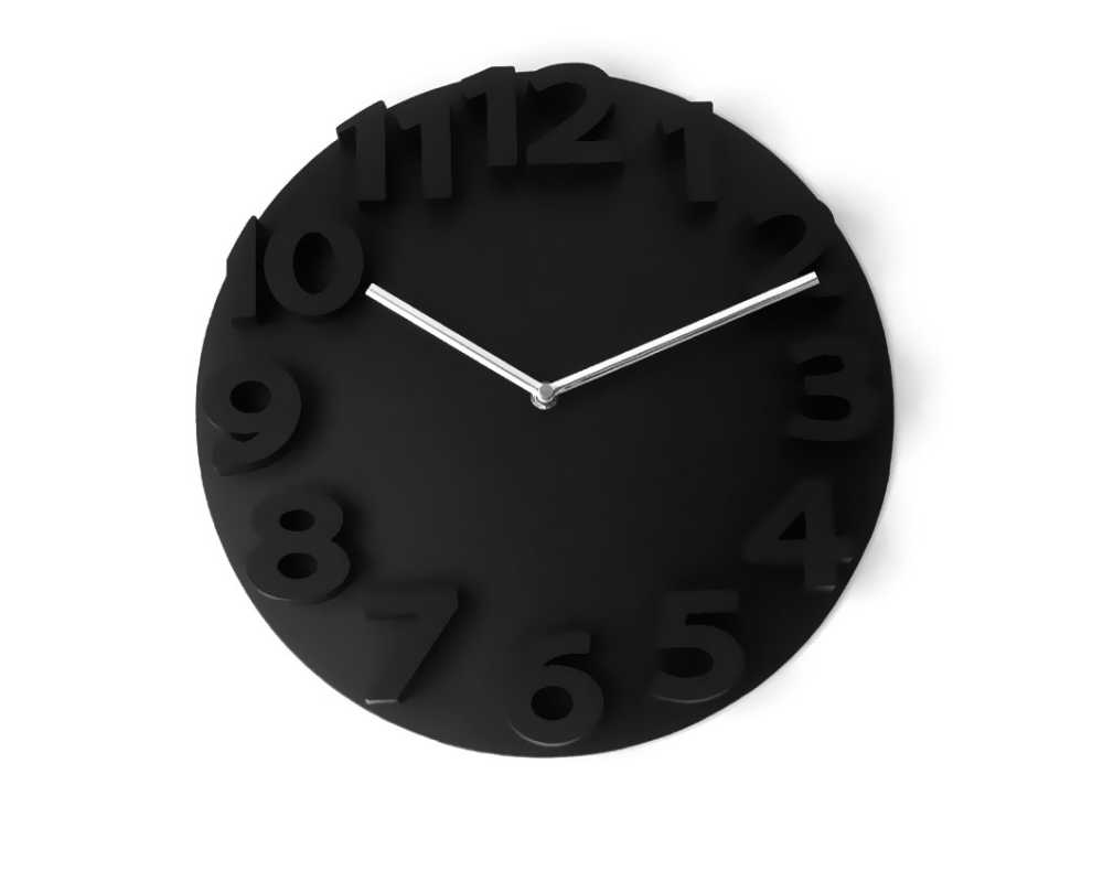 Nowoczesny zegar ścienny 3D YG35 czarny - dekoracyjny zegar wiszący - wyposażenie wnętrz 