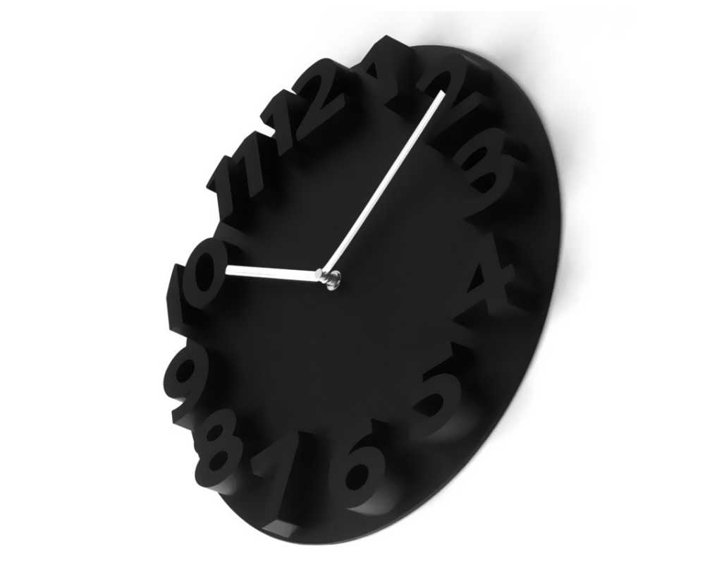 Nowoczesny zegar ścienny 3D YG35 czarny - dekoracyjny zegar wiszący - wyposażenie wnętrz 