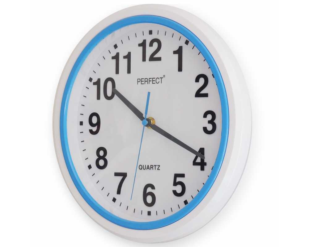 Nowoczesny zegar ścienny 5841 niebieski - dekoracyjny zegar wiszący - wyposażenie wnętrz 
