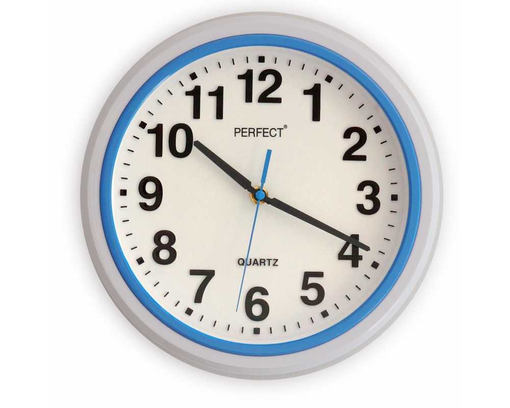 Nowoczesny zegar ścienny 5841 niebieski - dekoracyjny zegar wiszący - wyposażenie wnętrz 