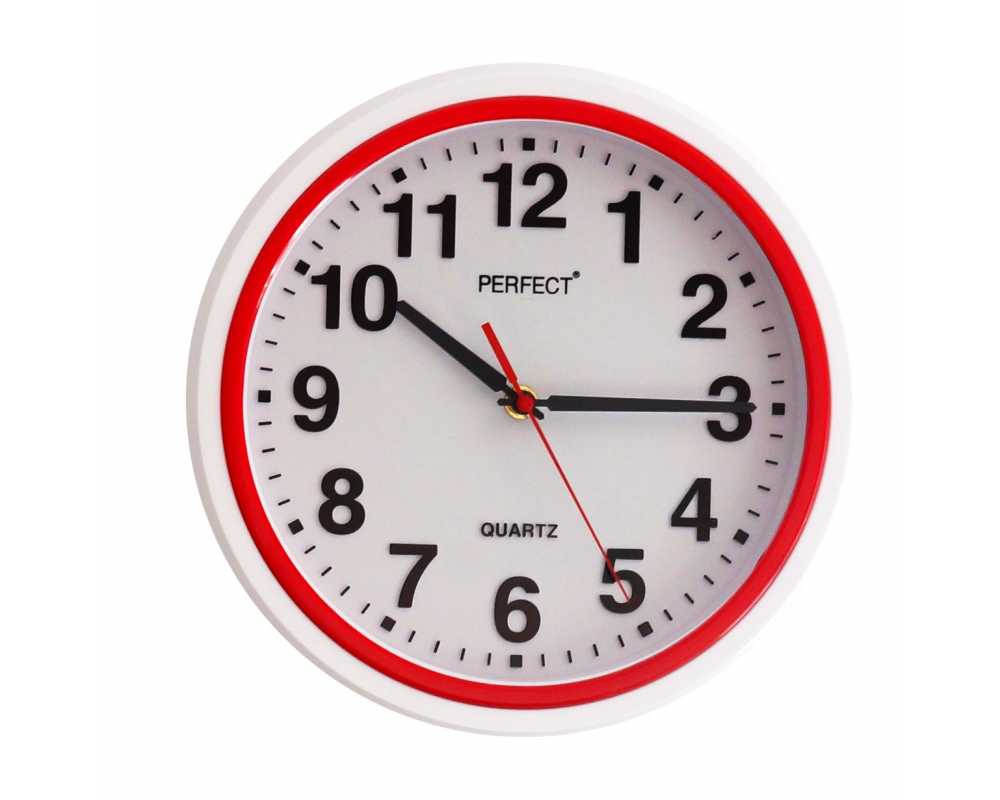 Nowoczesny zegar ścienny 5841 czerwony - dekoracyjny zegar wiszący - wyposażenie wnętrz 