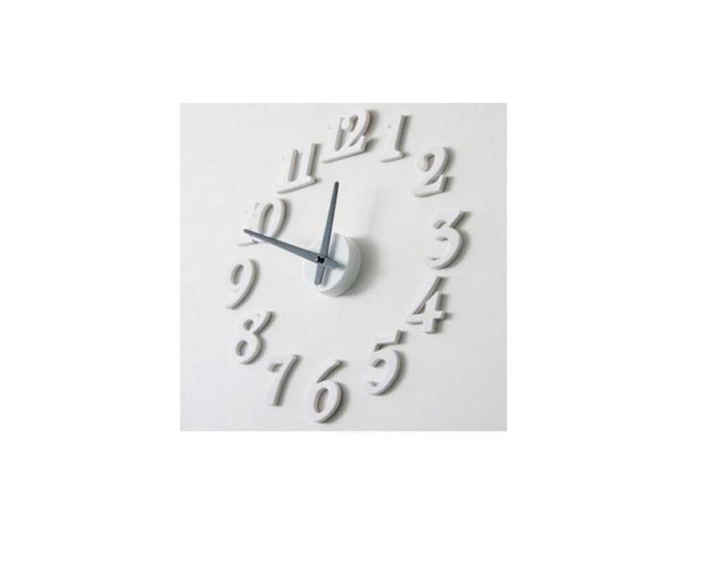 Nowoczesny zegar ścienny do przyklejenia na ścianę do 50 cm biały - dekoracyjny zegar wiszący - wyposażenie wnętrz 