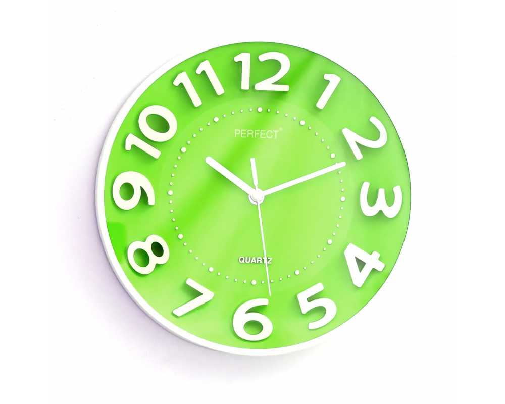 Klasyczny zegar ścienny 5840 zielony - dekoracyjny zegar wiszący - wyposażenie wnętrz 