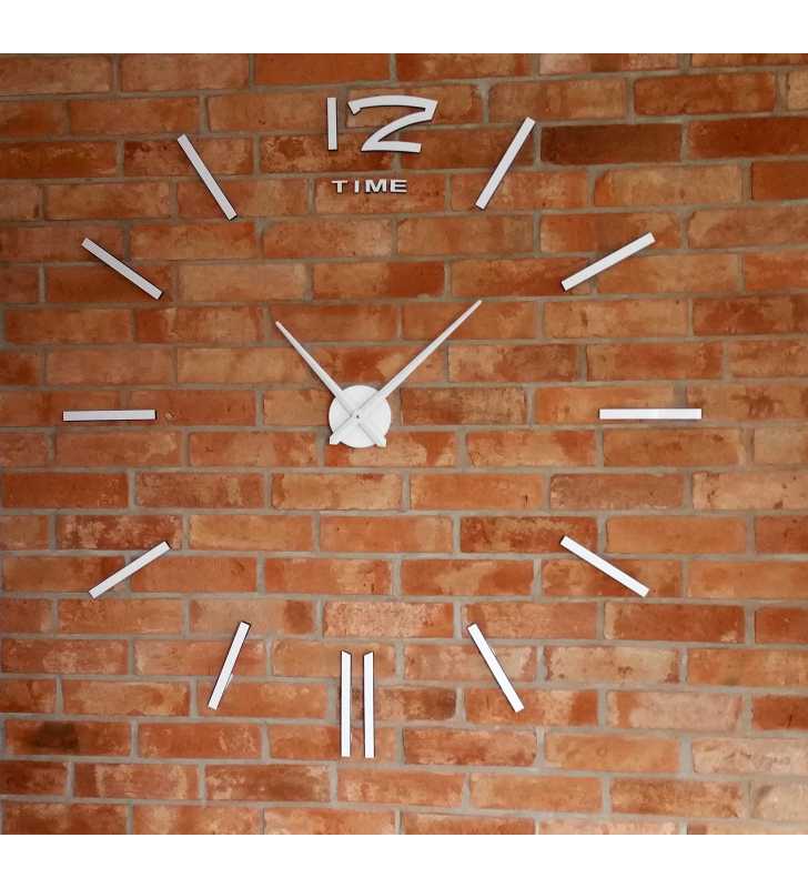 Nowoczesny zegar ścienny naklejany na ścianę DIY XXL od 70-130 cm 12S003