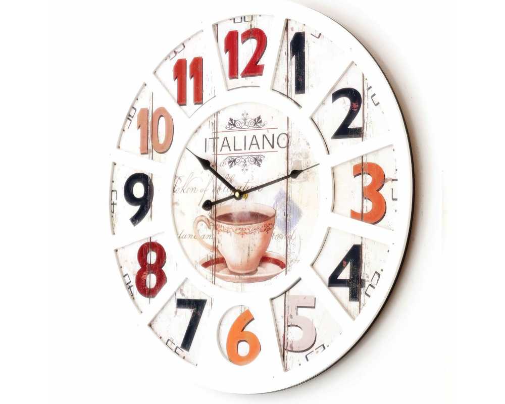 Nowoczesny zegar ścienny Vintage Shabby Loft XL kolor - dekoracyjny zegar wiszący - wyposażenie wnętrz 
