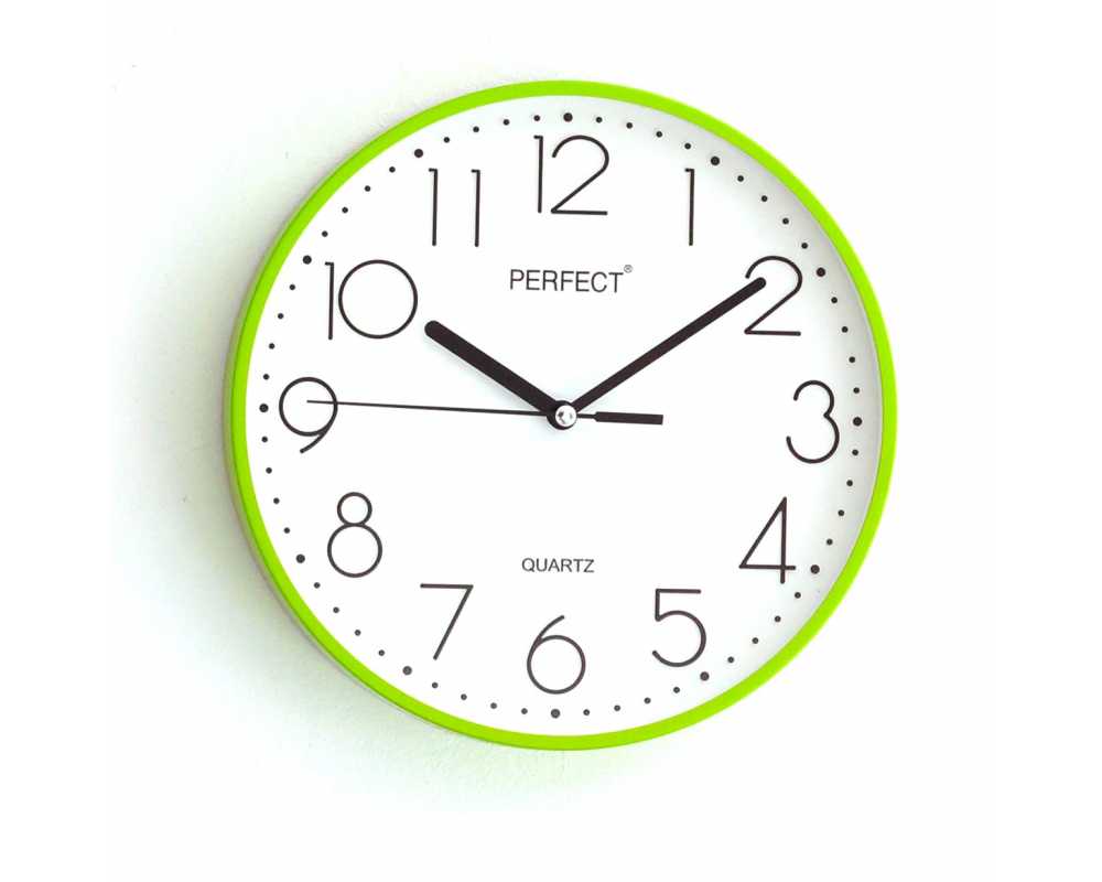 Klasyczny zegar ścienny 5814 zielony - dekoracyjny zegar wiszący - wyposażenie wnętrz 