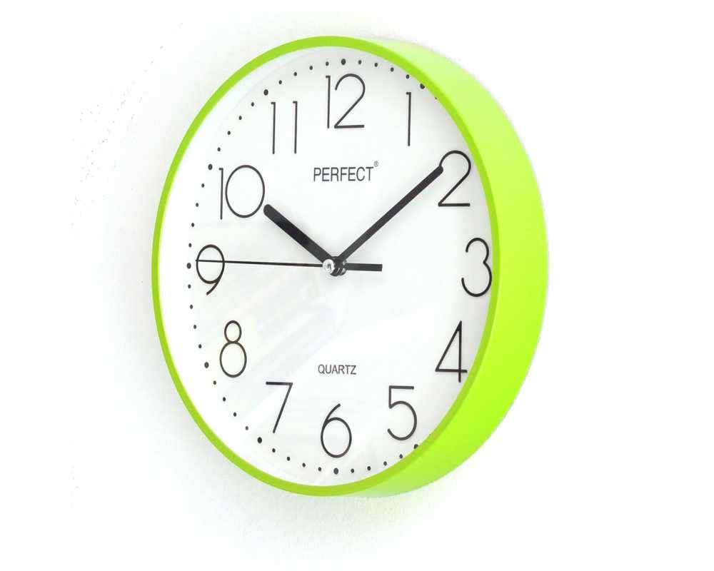 Klasyczny zegar ścienny 5814 zielony - dekoracyjny zegar wiszący - wyposażenie wnętrz 